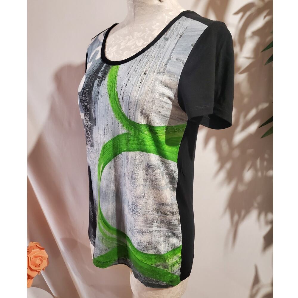 Simply Art Dolcezza Abstract Design T-Shirt Short Sleeve Top Size S Art to Wear - Picture 3 of 7
